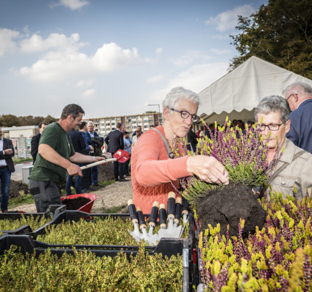 Bewoners krijgen plantjes bij Stadlander.