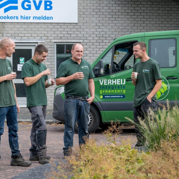 Even pauze bij de mbo-opleiding tot hovenier op de Vakschool van Verheij